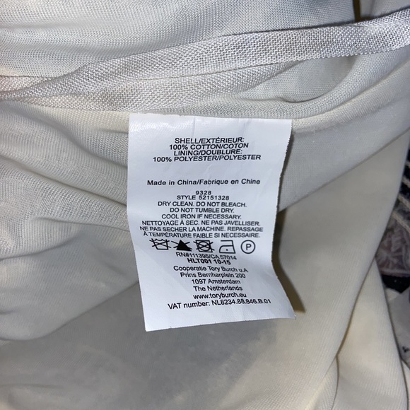 TORY BURCH White Smocked Floral  Ivory Wisteria Cotton SKIRT size 6​ - Picture 6 of 9